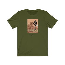 Load image into Gallery viewer, California desert T-Shirt. Cali lover tee. Cactus, mountain, desert shirt. This classic unisex jersey short sleeve tee fits like a well-loved favorite. Soft cotton and quality print make you fall in love with it. For both men and women and offered in 5 great colors.
