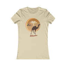 Load image into Gallery viewer, Retro Camel T-Shirt - Junior&#39;s Short Sleeve T-Shirt with Camel and Pyramid - Great gift for Travel lover - Wander Tee- Cute tee shirts - tshirt - Cheap tee shirts  Her go-to tee fits like a well-loved favorite, featuring a slim feminine fit.  Additionally, it is comfortable with super soft cotton and quality print.
