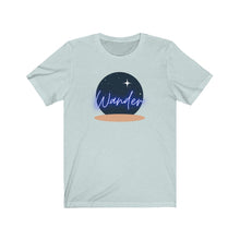 Load image into Gallery viewer, Wander Space Night Sky T-Shirt. Crystal Ball Stars tee. Spirit Travel lover shirt. The perfect tee to express your wanderlust or a unique gift for the traveler in your life. This comfy cotton tee shirt is great for men and women.  This classic unisex jersey short sleeve tee fits like a well-loved favorite. Soft cotton and quality print make you fall in love with it.
