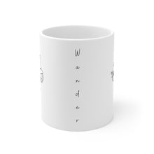 Load image into Gallery viewer, Wander. Scooter Moped Coffee Mug. The perfect mug to express your wanderlust or a unique gift for the traveler in your life. Warm up with a nice cuppa out of this customized ceramic coffee mug. It’s microwave &amp; dishwasher-safe and made of white, durable ceramic in an 11-ounce size. Its the perfect gift for coffee, tea, and chocolate lovers.
