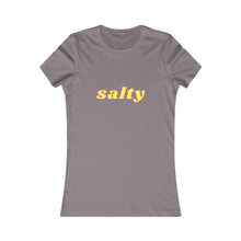 Load image into Gallery viewer, Salty T-Shirt - Junior&#39;s short sleeve Tee - Salt-ee Funny TShirt - Junior&#39;s adorable cotton tee. Sassy Stylish Shirt.  Her go-to tee fits like a well-loved favorite, featuring a slim feminine fit.  Additionally, it is comfortable with super soft cotton and quality print.
