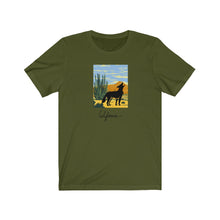 Load image into Gallery viewer, California desert T-Shirt. Cali lover tee. Cactus, mountain, desert shirt. This classic unisex jersey short sleeve tee fits like a well-loved favorite. Soft cotton and quality print make you fall in love with it. For both men and women and offered in 5 great colors.
