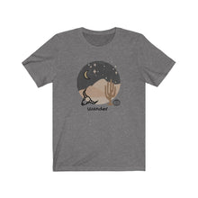 Load image into Gallery viewer, Wander Desert Night Cactus T-Shirt. Desert and cactus inspired tee. Travel lover shirt. The perfect tee to express your wanderlust or a unique gift for the traveler in your life. This comfy cotton tee shirt is great for men and women.  This classic unisex jersey short sleeve tee fits like a well-loved favorite. Soft cotton and quality print
