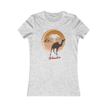 Load image into Gallery viewer, Retro Camel T-Shirt - Junior&#39;s Short Sleeve T-Shirt with Camel and Pyramid - Great gift for Travel lover - Wander Tee- Cute tee shirts - tshirt - Cheap tee shirts  Her go-to tee fits like a well-loved favorite, featuring a slim feminine fit.  Additionally, it is comfortable with super soft cotton and quality print.
