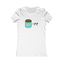 Load image into Gallery viewer, Salty T-Shirt - Juniors short sleeve Tee - Salt-ee Funny TShirt - Junior&#39;s adorable cotton tee. Sassy Stylish Shirt.  Her go-to tee fits like a well-loved favorite, featuring a slim feminine fit.  it is comfortable with super soft cotton and quality print. 
