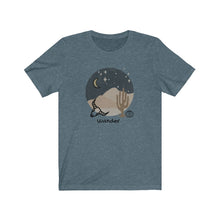 Load image into Gallery viewer, Wander Desert Night Cactus T-Shirt. Desert and cactus inspired tee. Travel lover shirt. The perfect tee to express your wanderlust or a unique gift for the traveler in your life. This comfy cotton tee shirt is great for men and women.  This classic unisex jersey short sleeve tee fits like a well-loved favorite. Soft cotton and quality print make you fall in love with it.
