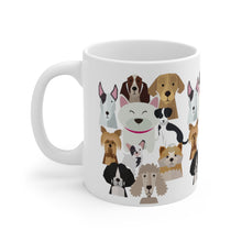 Load image into Gallery viewer, Dog breed coffee mug. You know your tribe has the right vibe! Dogs bring that &quot;happy&quot; to our lives. Warm your soul with a nice cuppa out of this perfectly sized ceramic dog mug.  It’s microwave safe and dishwasher safe and made of white, durable ceramic in an 11-ounce size. It’s the perfect gift for your true coffee, tea or hot chocolate lover. 
