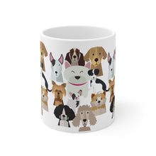 Load image into Gallery viewer, Dog breed coffee mug. You know your tribe has the right vibe! Dogs bring that &quot;happy&quot; to our lives. Warm your soul with a nice cuppa out of this perfectly sized ceramic dog mug.  It’s microwave safe and dishwasher safe and made of white, durable ceramic in an 11-ounce size. It’s the perfect gift for your true coffee, tea or hot chocolate lover. 
