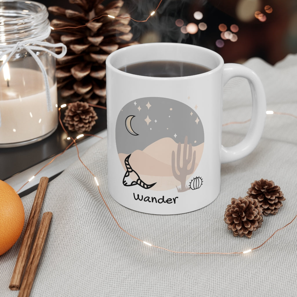 DESERT NIGHT SKY MUG  - Desert coffee mug - cactus mug - Warm your soul with a nice cuppa out of this perfectly sized ceramic mug. It’s the perfect gift for your true coffee, tea or hot chocolate lover. · White Ceramic · 11 oz (0.33 l) · Lead and BPA free · High quality printing for durability.