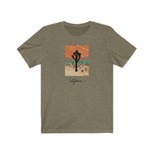 Load image into Gallery viewer, California desert T-Shirt. Cali lover tee. Cactus, mountain, desert shirt. This classic unisex jersey short sleeve tee fits like a well-loved favorite. Soft cotton and quality print make you fall in love with it. For both men and women and offered in 5 great colors.
