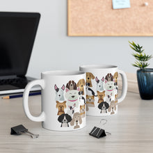 Load image into Gallery viewer, Dog breed coffee mug. You know your tribe has the right vibe! Dogs bring that &quot;happy&quot; to our lives. Warm your soul with a nice cuppa out of this perfectly sized ceramic dog mug.  It’s microwave safe and dishwasher safe and made of white, durable ceramic in an 11-ounce size. It’s the perfect gift for your true coffee, tea or hot chocolate lover. 
