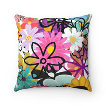 Load image into Gallery viewer, Peace Man! Brighten up any room with this cheerful Hippie Flower Pillow Case. Pillow not included -Size -14&quot; × 14&quot; -100% Spun polyester - Made from specially spun polyester threads, it retains it&#39;s shape, doesn&#39;t wrinkle so doesn&#39;t require ironing -Beige plastic zipper with metal head -Double sided print -Concealed zipper
