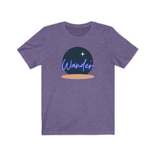 Load image into Gallery viewer, Wander Space Night Sky T-Shirt. Crystal Ball Stars tee. Spirit Travel lover shirt. The perfect tee to express your wanderlust or a unique gift for the traveler in your life. This comfy cotton tee shirt is great for men and women.  This classic unisex jersey short sleeve tee fits like a well-loved favorite. Soft cotton and quality print make you fall in love with it.
