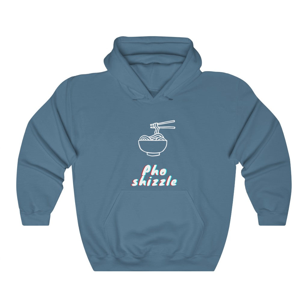 Pho Shizzle hooded sweatshirt.  Pho sho this hoodie is the shiznit!  Inspired by what else?  Pho!  Express your noodle life with this fun design.  Makes a great gift.  This unisex heavy blend hooded sweatshirt is relaxation itself. Great for men and women.