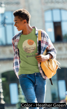 Load image into Gallery viewer, Wander Desert Sun T-Shirt. Desert and cactus inspired tee. Travel lover shirt. The perfect tee to express your wanderlust or a unique gift for the traveler in your life. This comfy cotton tee shirt is great for men and women.  This classic unisex jersey short sleeve tee fits like a well-loved favorite. Soft cotton and quality print make you fall in love with it.
