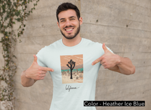 Load image into Gallery viewer, California desert T-Shirt. Cali lover tee. Cactus, mountain, desert shirt. This classic unisex jersey short sleeve tee fits like a well-loved favorite. Soft cotton and quality print make you fall in love with it. For both men and women and offered in 5 great colors.
