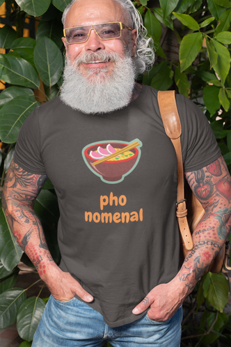 PHO soup T-Shirt - Pho-nomenal - Funny Asian Tee - Great gift for Pho lover   This classic unisex jersey short sleeve tee fits like a well-loved favorite. Soft cotton and quality print make you fall in love with it.