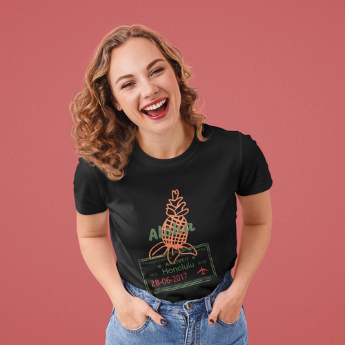 Hawaii T-Shirt, Short sleeve women's tee. Aloha shirt.  Hawaii lover gift. This go-to tee fits like a well-loved favorite, featuring a slim feminine fit. Additionally, it is comfortable with super soft cotton and quality print that will make you fall in love with it.