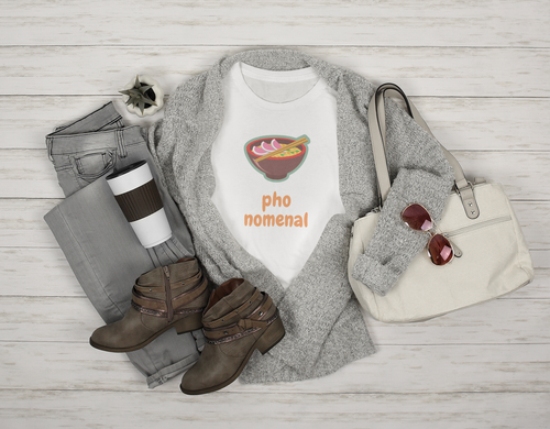 PHO-NOMENAL T-Shirt - Funny Asian Tee - Great gift for Pho lover  This classic junior jersey short sleeve tee fits like a well-loved favorite. Soft cotton and quality print make you fall in love with it.