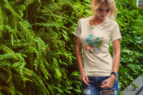Sport your aloha with this perfectly tropical tee. Junior's short sleeve tee. Hibiscus, tikis, and coconuts! Hawaii shirt. Her go-to tee fits like a well-loved favorite, featuring a slim feminine fit. Additionally, it is comfortable with super soft cotton and quality print. 