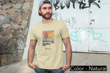 Load image into Gallery viewer, California desert T-Shirt. Cali lover tee. Cactus, mountain, desert shirt. This classic unisex jersey short sleeve tee fits like a well-loved favorite. Soft cotton and quality print make you fall in love with it. For both men and women and offered in 5 great colors.
