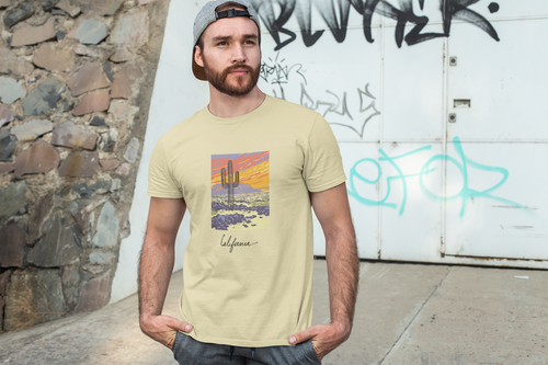 California desert T-Shirt. Cali lover tee. Cactus, mountain, desert shirt. This classic unisex jersey short sleeve tee fits like a well-loved favorite. Soft cotton and quality print make you fall in love with it. For both men and women and offered in 5 great colors.