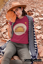 Load image into Gallery viewer, Taco Bout Cute T-Shirt. Taco lover tee. Taco Tuesday cute shirt. This special women&#39;s tee has a slim feminine fit. It&#39;s comfortable with super soft cotton and quality print that is sure to become her favorite! For women and offered in 5 great colors.
